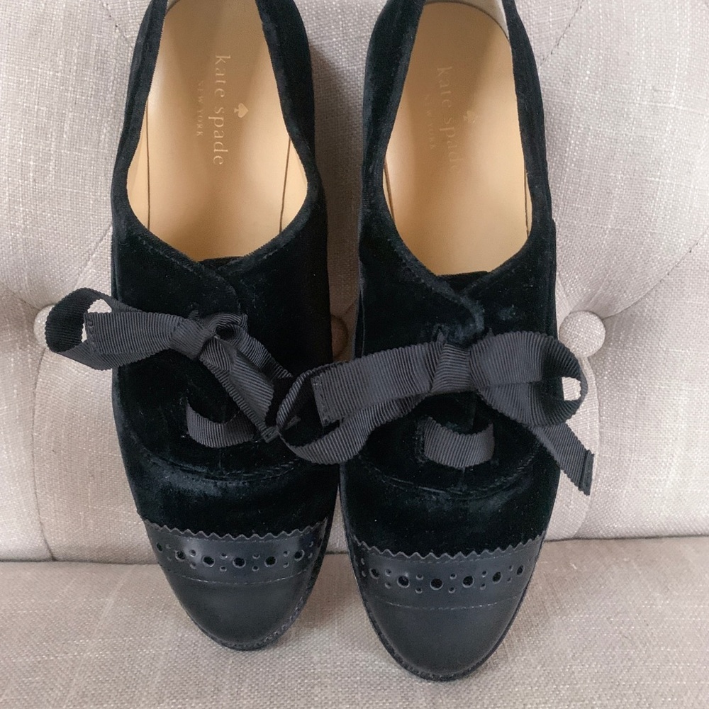 Kate spade black suede oxfords